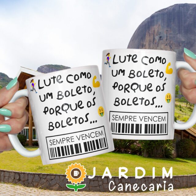 CANECA PORCELANA PERSONALIZADA BOLETO