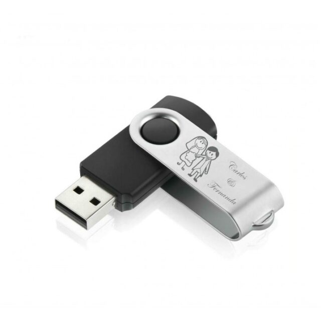 Pen Drive Giratório Metálico 16 GB Personalizado