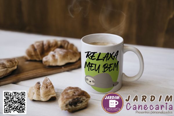 CANECA PORCELANA PERSONALIZADA PREGUIÇA