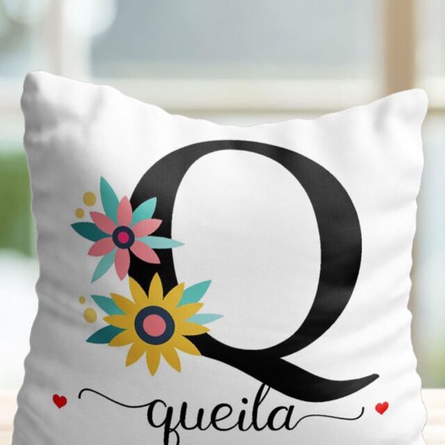 Almofada Personalizada 30x30 Alfabeto Floral